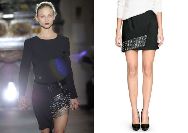 fot. East News/ Od lewej spódnica z kolekcji Anthony Vaccarello i spódnica Mango